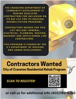 Cranston Residential Rehab Program Seeking Contractors